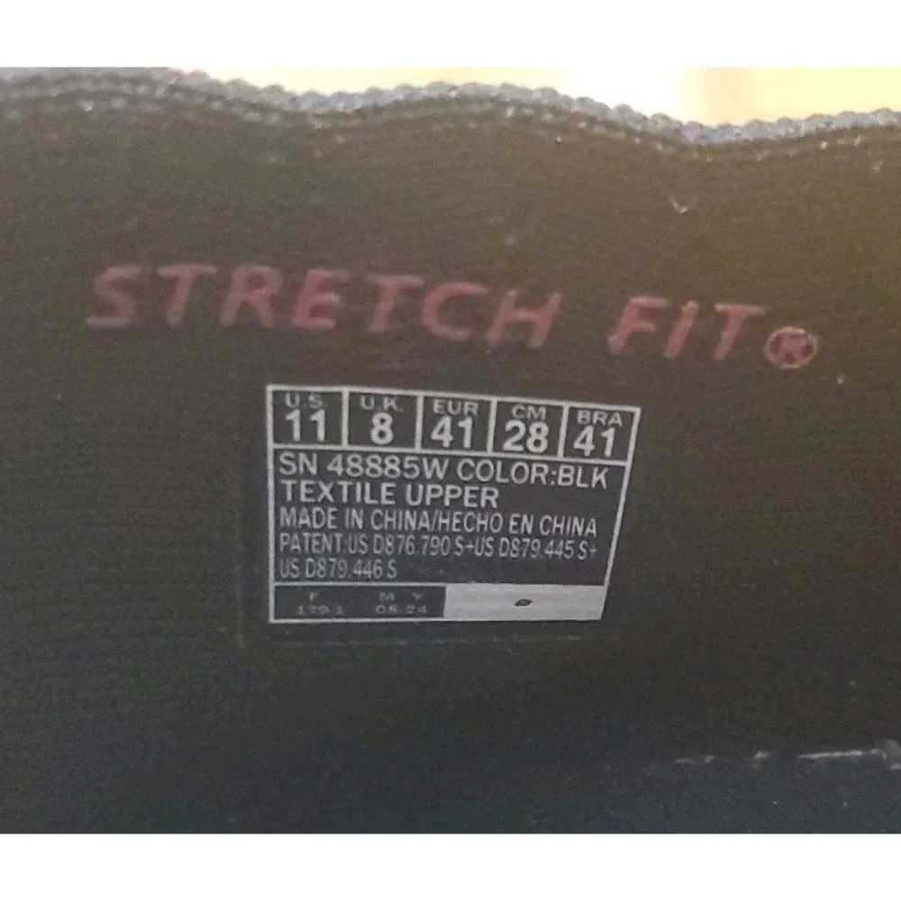 Skechers Womens SN 48885W Air Cooled Slip On Black Ballet Flats Stretch Fit 11 W